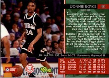 1995 Classic Rookies #40 Donnie Boyce Back