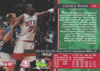 1995 Classic Rookies #44 George Banks Back