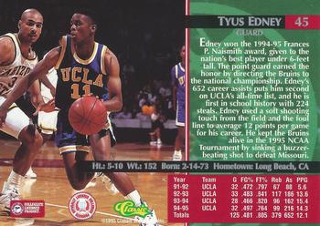 1995 Classic Rookies #45 Tyus Edney Back