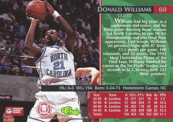 1995 Classic Rookies #60 Donald Williams Back