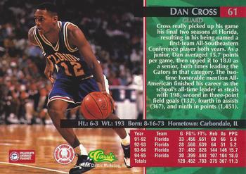 1995 Classic Rookies #61 Dan Cross Back
