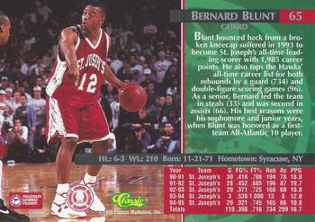 1995 Classic Rookies #65 Bernard Blunt Back