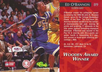 1995 Classic Rookies #89 Ed O'Bannon Back