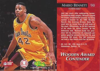 1995 Classic Rookies #90 Mario Bennett Back