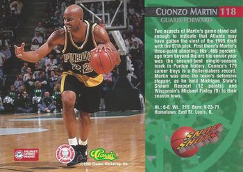 1995 Classic Rookies #118 Cuonzo Martin Back
