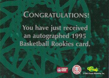 1995 Classic Rookies - Autographs #NNO Devin Gray Back