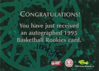 1995 Classic Rookies - Autographs #NNO Rasheed Wallace Back