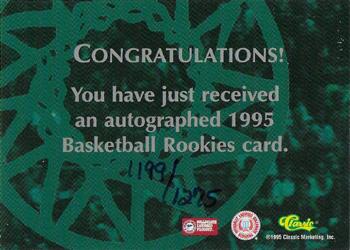 1995 Classic Rookies - Autographs #NNO Shawn Respert Back