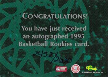 1995 Classic Rookies - Autographs #NNO Cherokee Parks Back