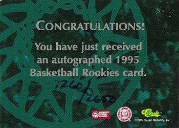 1995 Classic Rookies - Autographs #NNO George Zidek Back