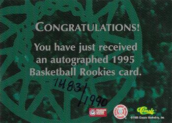 1995 Classic Rookies - Autographs #NNO Travis Best Back