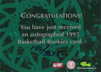 1995 Classic Rookies - Autographs #NNO Sherrell Ford Back