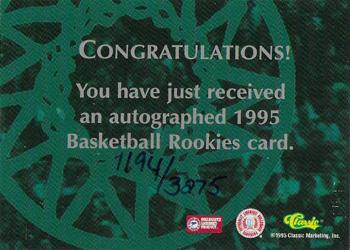 1995 Classic Rookies - Autographs #NNO Terrence Rencher Back