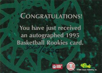 1995 Classic Rookies - Autographs #NNO Frankie King Back