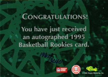 1995 Classic Rookies - Autographs #NNO Julius Michalik Back
