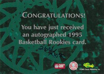 1995 Classic Rookies - Autographs #NNO Fred Hoiberg Back