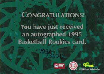 1995 Classic Rookies - Autographs #NNO Clint McDaniel Back