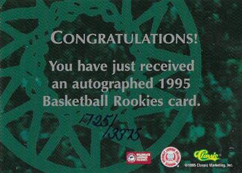 1995 Classic Rookies - Autographs #NNO John Amaechi Back