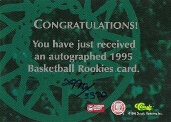 1995 Classic Rookies - Autographs #NNO Antoine Gillespie Back