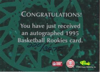 1995 Classic Rookies - Autographs #NNO Scotty Thurman Back