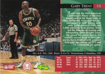 1995 Classic Rookies - Silver Foil #10 Gary Trent Back