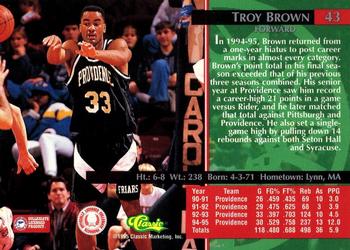 1995 Classic Rookies - Silver Foil #43 Troy Brown Back