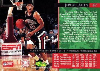 1995 Classic Rookies - Silver Foil #47 Jerome Allen Back