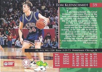 1995 Classic Rookies - Silver Foil #59 Tom Kleinschmidt Back