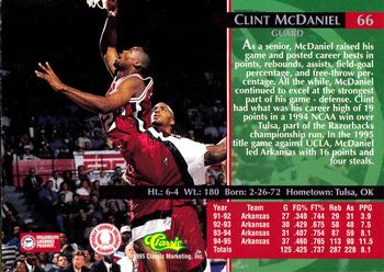 1995 Classic Rookies - Silver Foil #66 Clint McDaniel Back