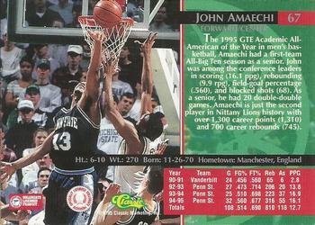 1995 Classic Rookies #67 John Amaechi Back