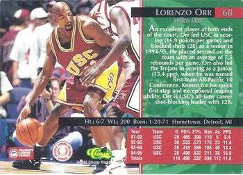 1995 Classic Rookies - Silver Foil #68 Lorenzo Orr Back