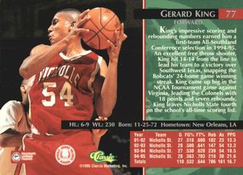 1995 Classic Rookies - Silver Foil #77 Gerard King Back