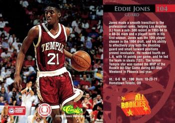 1995 Classic Rookies - Silver Foil #104 Eddie Jones Back