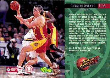1995 Classic Rookies - Silver Foil #116 Loren Meyer Back