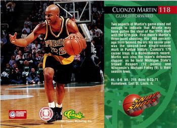 1995 Classic Rookies - Silver Foil #118 Cuonzo Martin Back