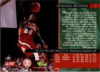 1995 Classic Rookies - Printer's Proofs #2 Antonio McDyess Back