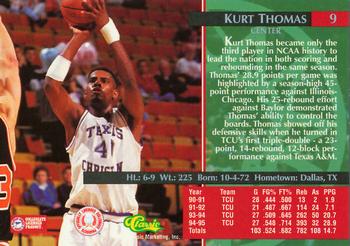 1995 Classic Rookies - Printer's Proofs #9 Kurt Thomas Back