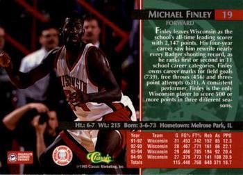 1995 Classic Rookies - Printer's Proofs #19 Michael Finley Back