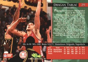 1995 Classic Rookies - Printer's Proofs #29 Dragan Tarlac Back