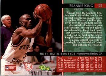 1995 Classic Rookies - Printer's Proofs #35 Frankie King Back