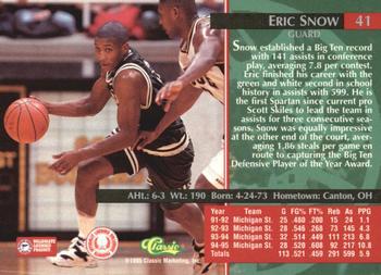 1995 Classic Rookies - Printer's Proofs #41 Eric Snow Back