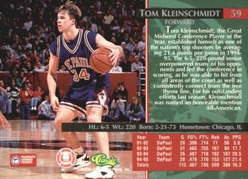 1995 Classic Rookies - Printer's Proofs #59 Tom Kleinschmidt Back