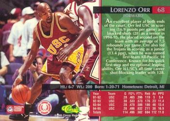 1995 Classic Rookies - Printer's Proofs #68 Lorenzo Orr Back