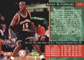 1995 Classic Rookies - Printer's Proofs #69 Randy Rutherford Back