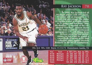 1995 Classic Rookies - Printer's Proofs #70 Ray Jackson Back