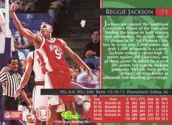 1995 Classic Rookies - Printer's Proofs #71 Reggie Jackson Back