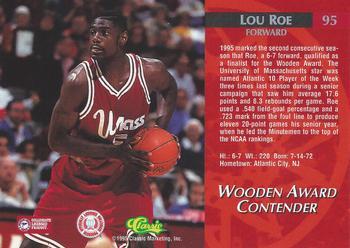 1995 Classic Rookies - Printer's Proofs #95 Lou Roe Back