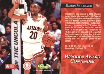1995 Classic Rookies - Printer's Proofs #96 Damon Stoudamire Back