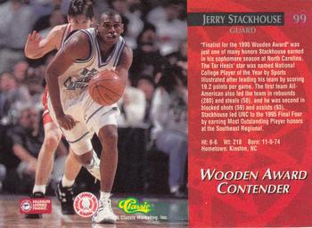 1995 Classic Rookies - Printer's Proofs #99 Jerry Stackhouse Back