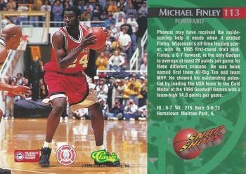 1995 Classic Rookies - Printer's Proofs #113 Michael Finley Back